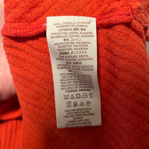 Free People Parisian Nights Bell Eyelet Sleeves Waffle Knit Thermal Top - Picture 6 of 6